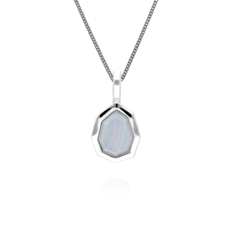 Pendentif Irregulier B Gem Argent 925 Agate Bleue