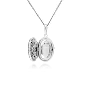 Collier Porte-Photo Style Art Nouveau Argent 925 Saphir oval