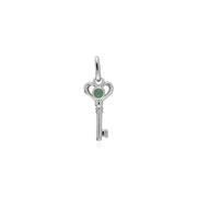 Pendentif Classique Cadenas Cœur Argent 925 et Charms Clé Jade