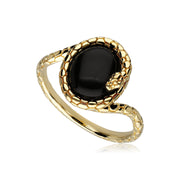 Bague ECFEW™ Serpent avec Onyx