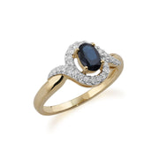 Gemondo Bague Saphir, 9ct or Jaune 0,63 CT Bague Saphir & Diamant - Saphir