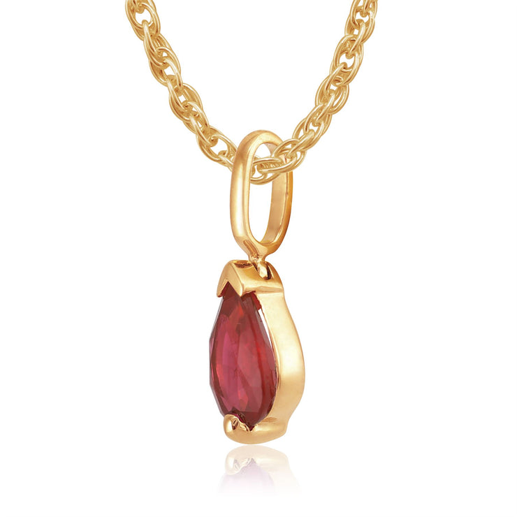 Pendentif Classique Or Jaune 375 Rubis Poire