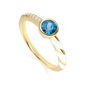 Bague Siberian Waltz Email & Topaze Bleu de Londres