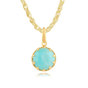 Calo' Amazonite Pastel Collier en 9ct Or Jaune Plaqué Argent Sterling