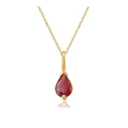 Pendentif Classique Or Jaune 375 Rubis Poire