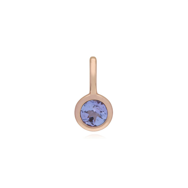 Charms Classique Argent 925 Plaqué Or Rose Tanzanite