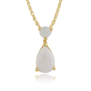 Pendentif et Boucles d'Oreilles Pendantes Classique Or Jaune 375 Opale Poire Cabochon