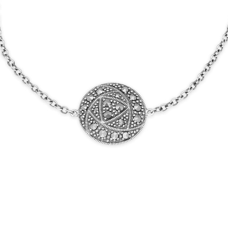 Marcassite Bracelet, Argent Sterling 0.47 Marcassite Rennie Mackintosh Style Bracelet