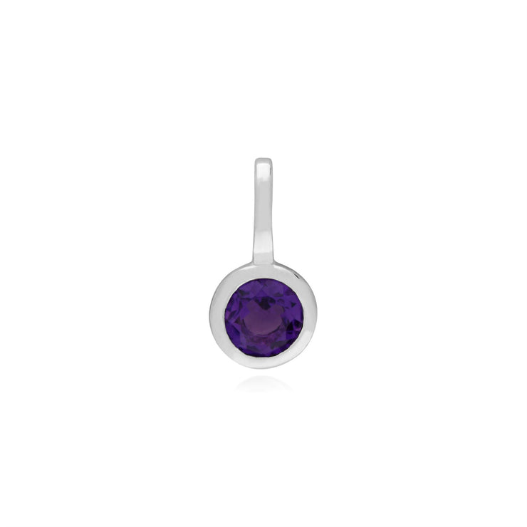 Pendentif Classique Cadenas Cœur Argent 925 et Charms Améthyste