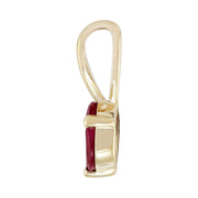 Pendentif Classique Or Jaune 375 Rubis Rond