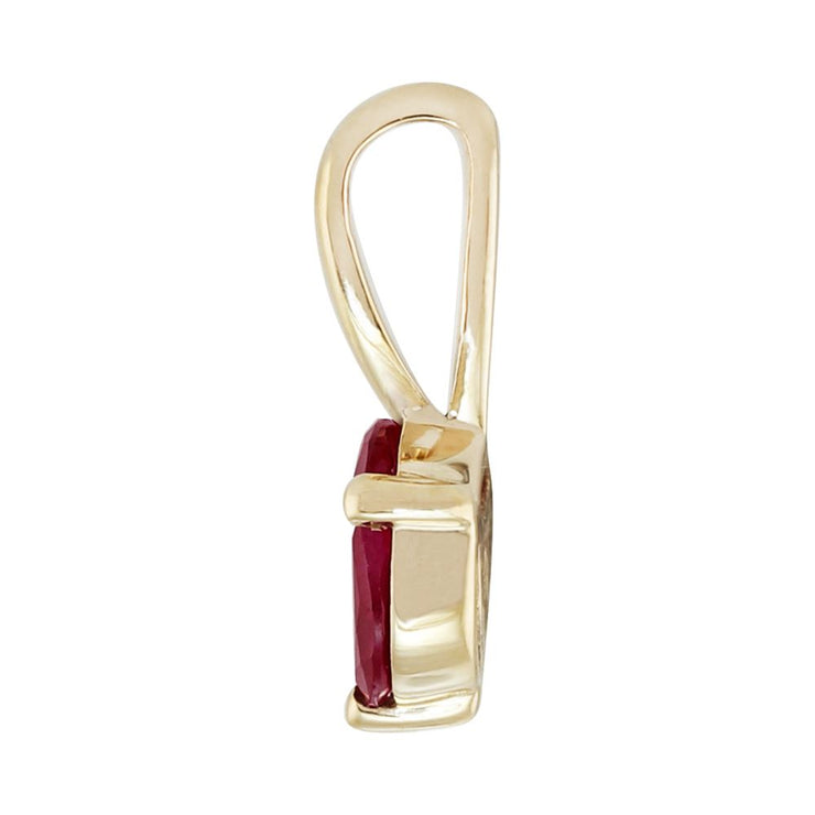 Pendentif Classique Or Jaune 375 Rubis Rond
