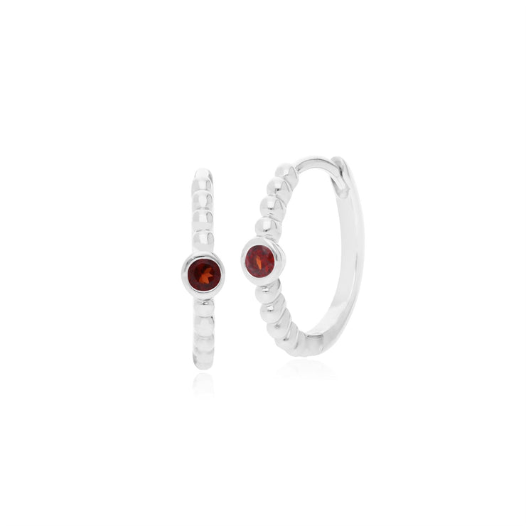 Bague et Boucles d'Oreilles Créoles Essentiel Argent 925 Grenat