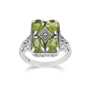 Bague Style Art Nouveau Argent 925 Péridot