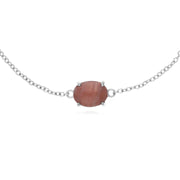 s Argent Sterling Rhodochrosite Pierre Unique Ovale 19cm Bracelet