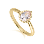 Bague Classique Or Jaune 375 avec Morganite Poire