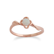 Gemondo Opale Bague, 9ct Or Rose 0.13ct Opale Bague Fleur