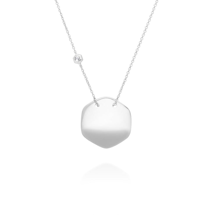 Collier à Graver Argent 925 Topaze Blanche