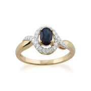 Gemondo Bague Saphir, 9ct or Jaune 0,63 CT Bague Saphir & Diamant - Saphir