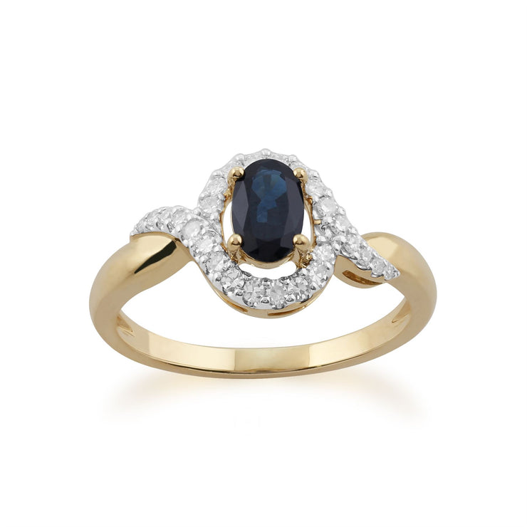 Gemondo Bague Saphir, 9ct or Jaune 0,63 CT Bague Saphir & Diamant - Saphir