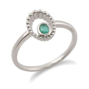 Gemondo Émeraude Bague, en Argent Sterling 925 0,11 CT Émeraude Bague