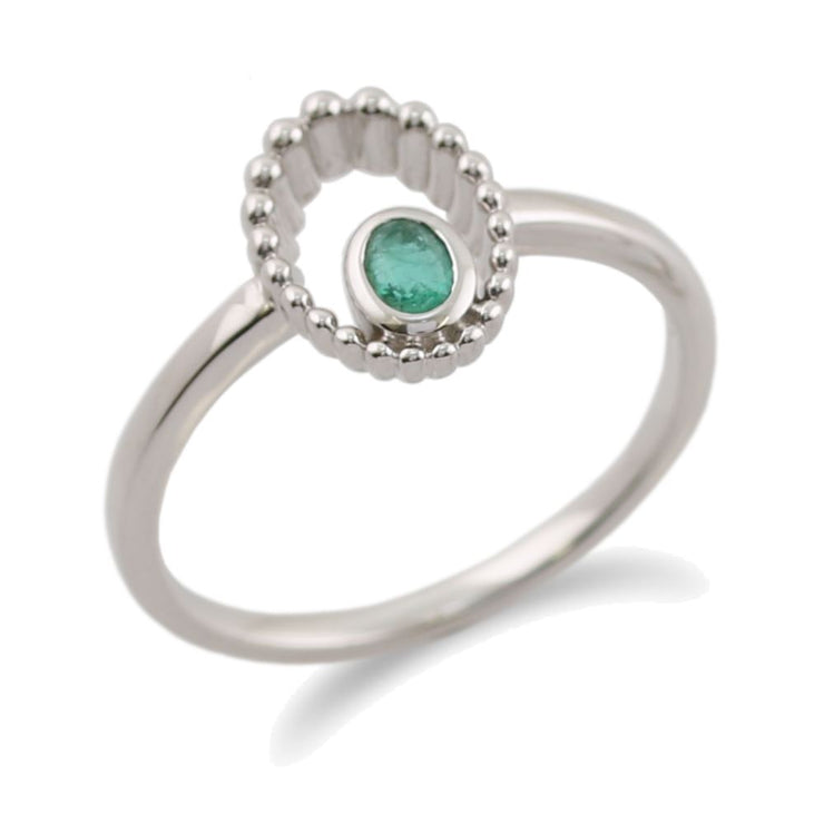 Gemondo Émeraude Bague, en Argent Sterling 925 0,11 CT Émeraude Bague