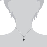 Pendentif Style Art Déco Argent 925 Onyx Noire et Marcassite