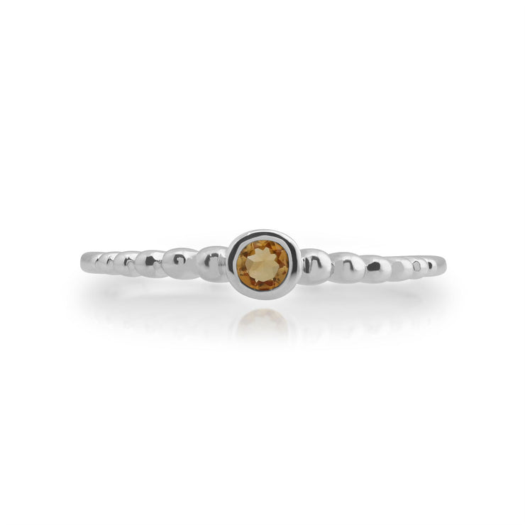 gemondo Citrine Bague, en argent sterling 925 0.08ct CT CITRINE empillable PIERRE DE NAISSANCE bague