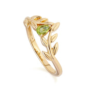 Bague O Leaf Or Jaune 375 Péridot Poire