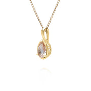 Pendentif Classique Or Jaune 375 avec Morganite Poire