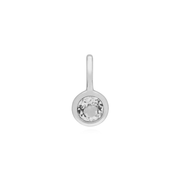 Pendentif Classique Cadenas Cœur Torsadé Argent 925 et Charms Topaze Blanche