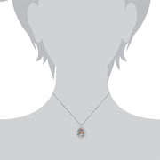 Collier Style Rennie Marckintosh Argent 925 Topaze Rose Ovale