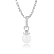 Pendentif Classique Or Blanc 375 Perle de Culture