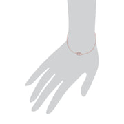 s Plaqué or Rose Argent Sterling Quartz Rose Ovale 19cm Bracelet