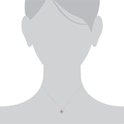 Rubis Collier, 9 CT or Rose 0.13ct Rubis & Diamant Coeur Pendentif sur 45cm Chaîne