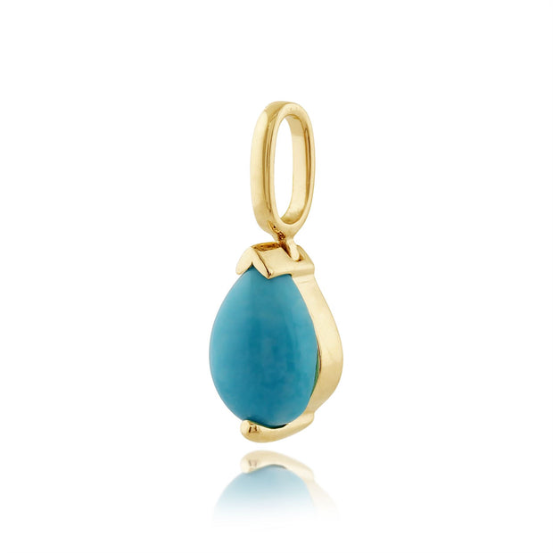 Pendentif Classique Or Jaune 375 Turquoise Poire