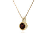 Grenade Collier, 9 CT or Jaune Grenade Pierre Unique Rond Milgrain Pendentif sur 45cm Chaîne