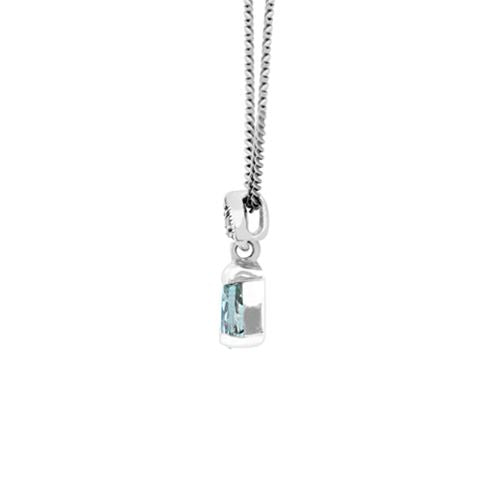 Collier et Boucles d'Oreilles Clou Feuille Style Art Déco Argent 925 Aigue-Marine Poire et Marcassite