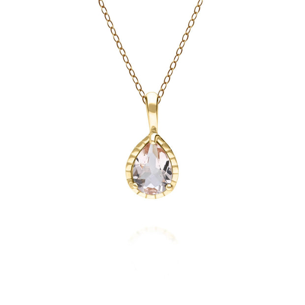 Pendentif Classique Or Jaune 375 avec Morganite Poire