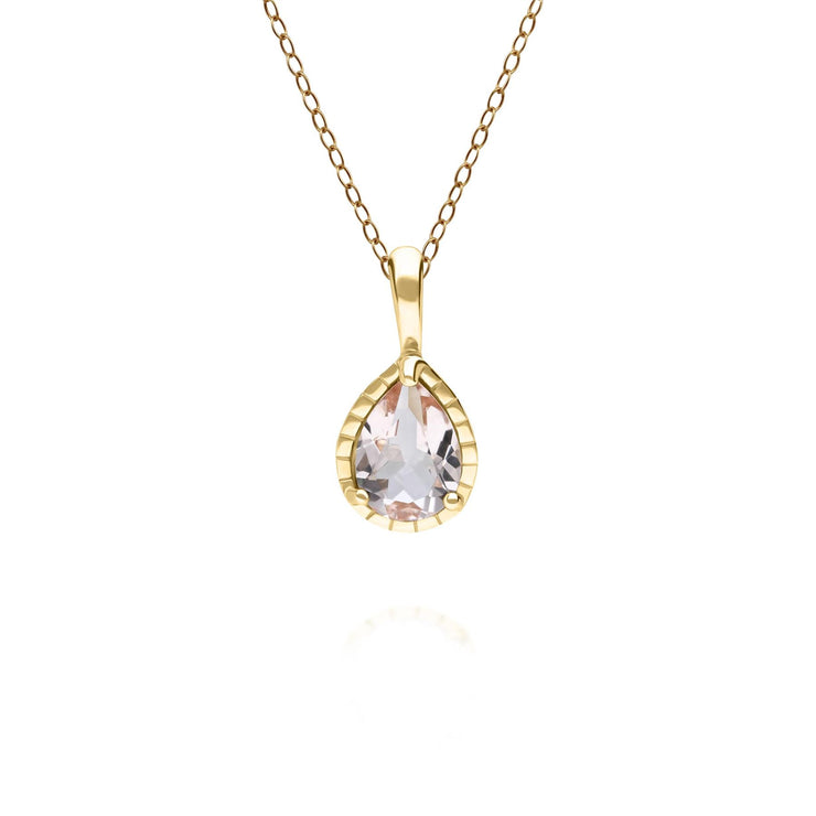Pendentif Classique Or Jaune 375 avec Morganite Poire