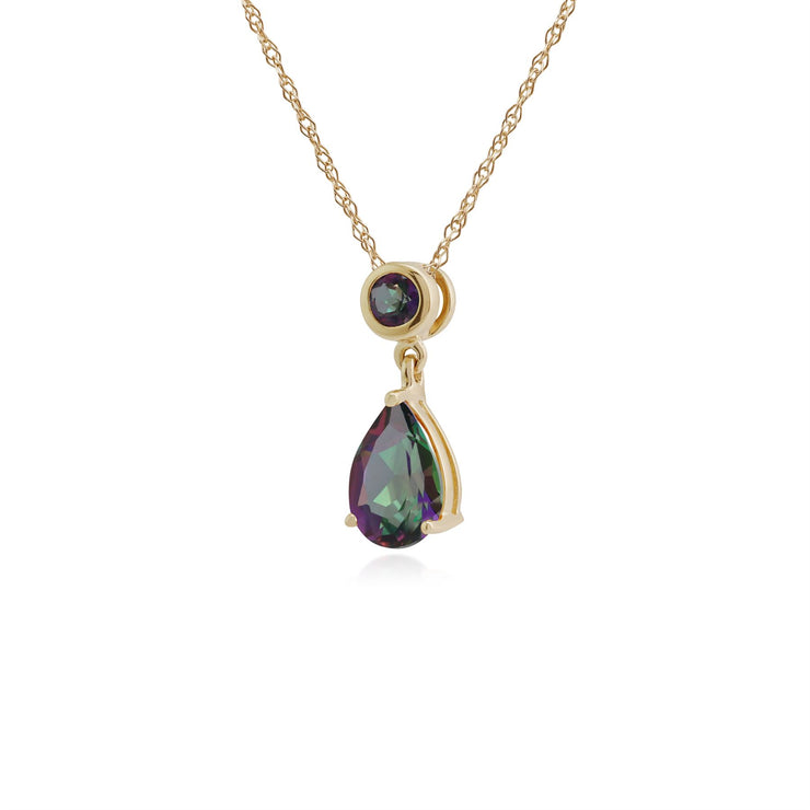Pendentif Classique Or Jaune 375 Topaz Mystique Poire & Ronde