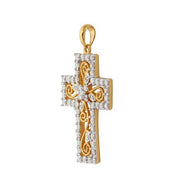 Pendentif Croix Or Jaune 750 Diamant Pavé