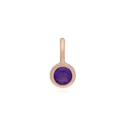 Pendentif Classique Cadenas Cœur Torsadé Argent 925 Plaqué Or Rose et Charms Améthyste