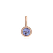 Pendentif Classique Cadenas Cœur Torsadé Argent 925 Plaqué Or Rose et Charms Tanzanite