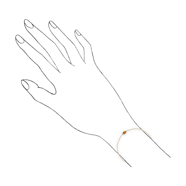 Bracelet Classique Or Jaune 375 Citrine Ovale