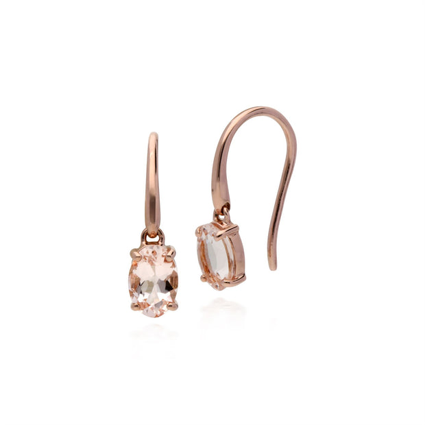 Boucles d'Oreilles Classique Crochet Or Rose 375 Morganite