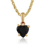 Pendentif et Boucles d'Oreilles Clou Cœur Classique Or Jaune 375 Saphir