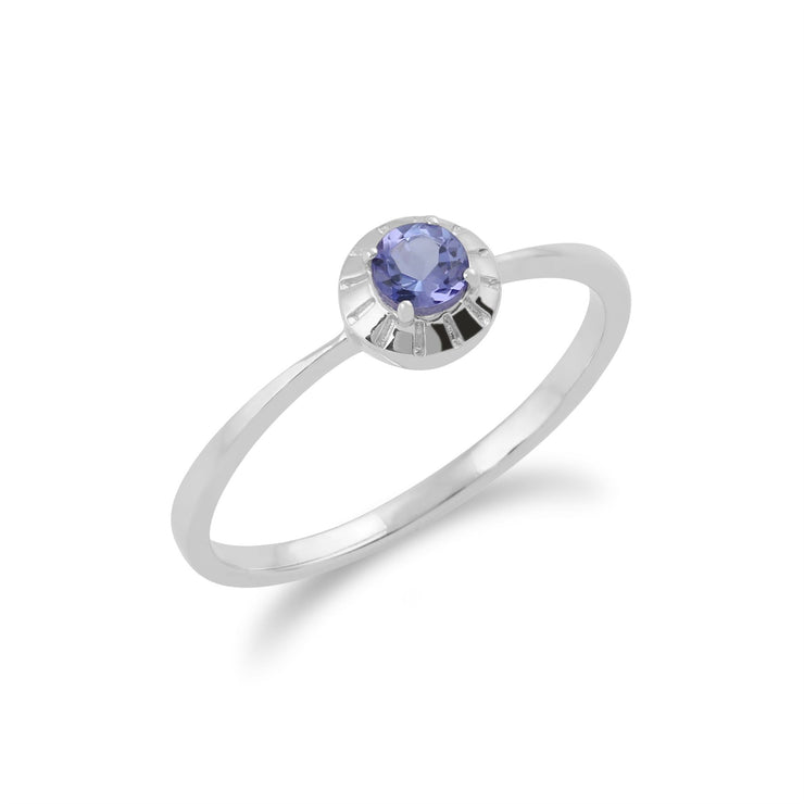 Gemondo Tanzanite Bague, 925 Sterling Silver 0.17ct Tanzanite Bague