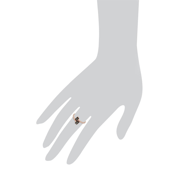 Gemondo Femmes Plaqué or Rose Argent Sterling Marcassite Rectangle Modèle Bague - 0