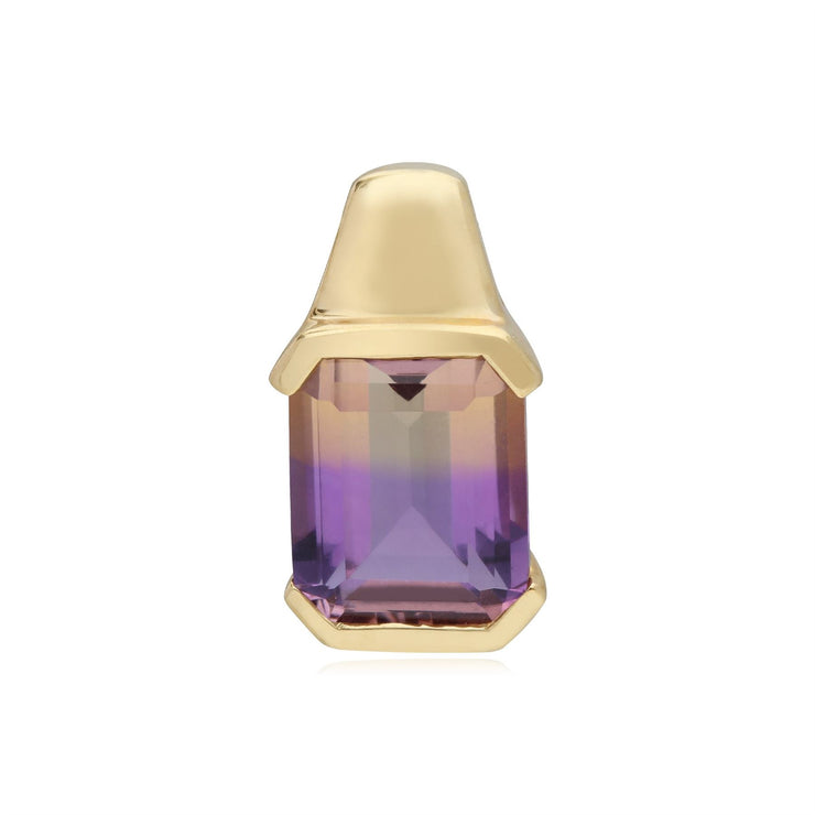 Pendentif Carré Komos Or Jaune 375 Amétrine