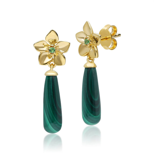 Boucles d'Oreilles Pendantes ECFEW™ 'The Creator' Malachite et Tsavorite